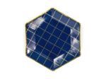 plato azul marino hexagonal cuadriculado