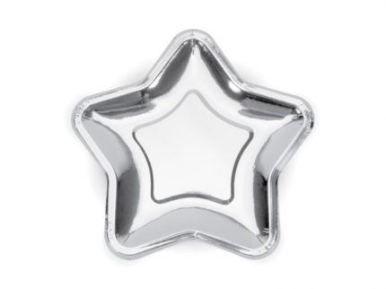 plato estrella plateado