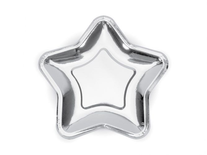 plato estrella plateado