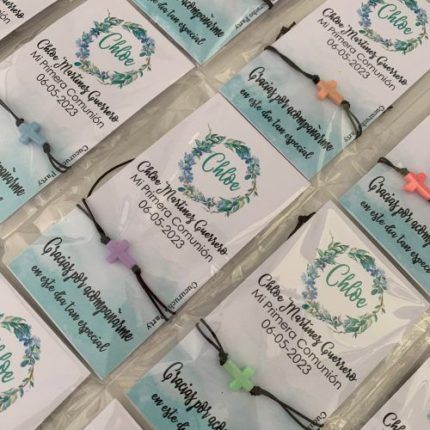 Pulseras con cruz comunión