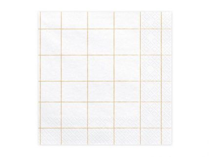servilleta blanca y dorado