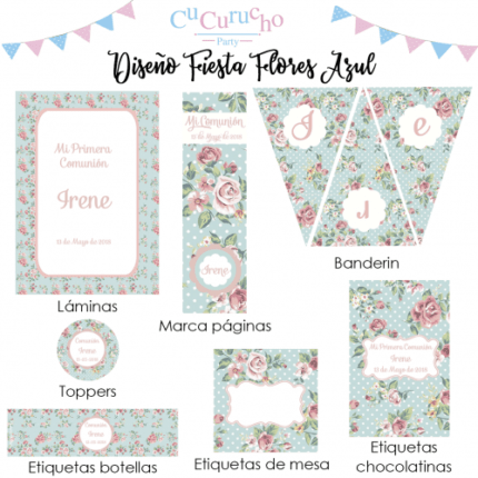 Kit imprimible estampado de flores