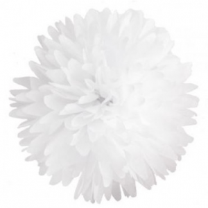 Pom pom de seda blanco